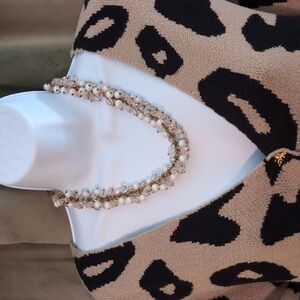 Cream and White Multi-Strand Twisted Necklace